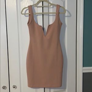 Misguided Nude V Bar Mini Dress